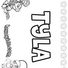 Tyla - Coloring page - NAME coloring pages - GIRLS NAME coloring pages - T names for girls coloring and printing posters
