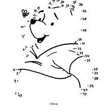 Dot to dot: Winnie the Pooh and the bee - Free Kids Games - CONNECT THE DOTS games - FAMOUS CHARACTERS dot to dot - WINNIE THE POOH dot to dot