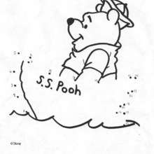Dot to dot: Winnie the Pooh sailor printable connect the dots game