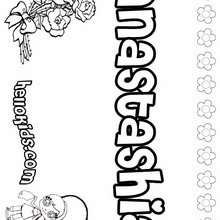 Anastashia - Coloring page - NAME coloring pages - GIRLS NAME coloring pages - A names for girls coloring sheets