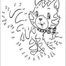 Dot to dot: Cat printable connect the dots game