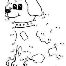 Dot to dot: Cute dog printable connect the dots game