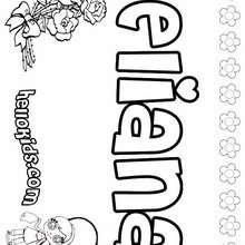 Eliana - Coloring page - NAME coloring pages - GIRLS NAME coloring pages - E names for girls coloring book