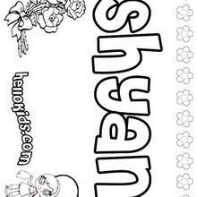 Shyan - Coloring page - NAME coloring pages - GIRLS NAME coloring pages - S girls names coloring posters