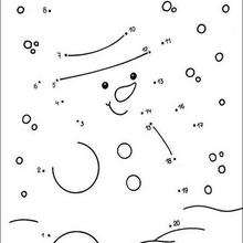 Snowman is smiling printable connect the dots game