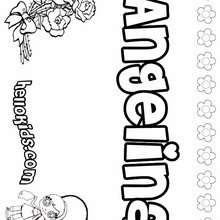 Angelina - Coloring page - NAME coloring pages - GIRLS NAME coloring pages - A names for girls coloring sheets