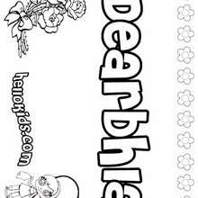 Dearbhla - Coloring page - NAME coloring pages - GIRLS NAME coloring pages - D names for GIRLS free coloring sheets