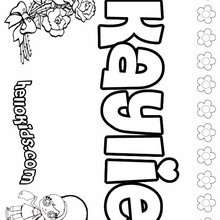 Kaylie - Coloring page - NAME coloring pages - GIRLS NAME coloring pages - K names for girls coloring posters