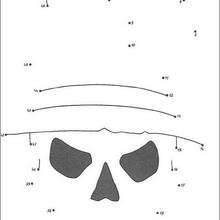 Scary skull dot to dot game printable connect the dots game
