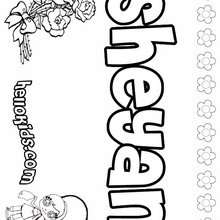 Sheyan - Coloring page - NAME coloring pages - GIRLS NAME coloring pages - S girls names coloring posters