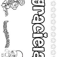 Graciela - Coloring page - NAME coloring pages - GIRLS NAME coloring pages - G names for GIRLS online coloring books