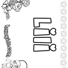 Lili - Coloring page - NAME coloring pages - GIRLS NAME coloring pages - L girl names coloring posters