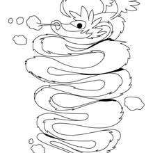 Winged dragon coloring page - Coloring page - HOLIDAY coloring pages - CHINESE NEW YEAR coloring pages