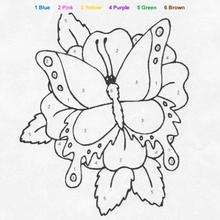 Big butterfly Color by number coloring page