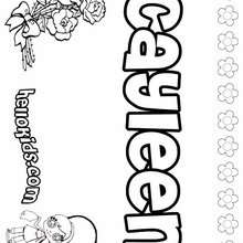 Cayleen - Coloring page - NAME coloring pages - GIRLS NAME coloring pages - C names for girls coloring sheets