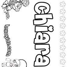 Chiara - Coloring page - NAME coloring pages - GIRLS NAME coloring pages - C names for girls coloring sheets