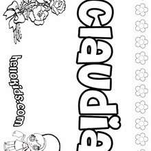 Claudia - Coloring page - NAME coloring pages - GIRLS NAME coloring pages - C names for girls coloring sheets