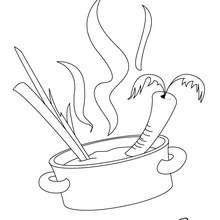 Cooking pot coloring page