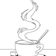 Cup of tea coloring page - Coloring page - CHARACTERS coloring pages - COOKING coloring pages