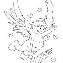 Flying Cupid coloring page