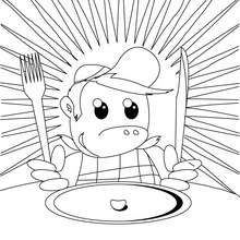 Enjoy your meal coloring page - Coloring page - CHARACTERS coloring pages - COOKING coloring pages