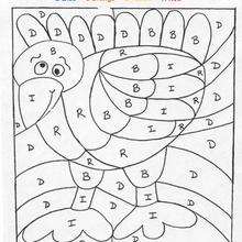 Funny bird Color by number coloring page