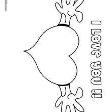 I love you coloring page - Coloring page - HOLIDAY coloring pages - VALENTINE coloring pages - HEART coloring pages