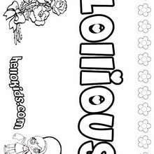 Lollious - Coloring page - NAME coloring pages - GIRLS NAME coloring pages - L girl names coloring posters