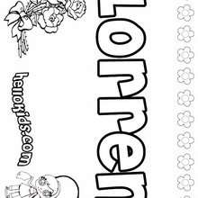 Lorren - Coloring page - NAME coloring pages - GIRLS NAME coloring pages - L girl names coloring posters