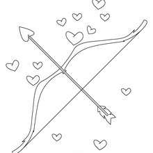 Valentine's Day bow and arrows coloring page - Coloring page - HOLIDAY coloring pages - VALENTINE coloring pages - CUPID coloring pages