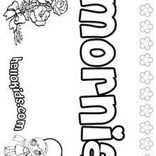 Mornia - Coloring page - NAME coloring pages - GIRLS NAME coloring pages - M names for girls coloring posters