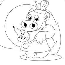 Pig, the little chef coloring page