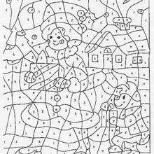 Present color by number - Coloring page - COLOR by NUMBER coloring pages - TOY Color by Number coloring pages