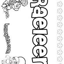 Raeleen - Coloring page - NAME coloring pages - GIRLS NAME coloring pages - R names for girls coloring posters
