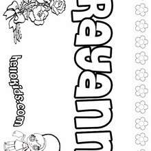 Rayann - Coloring page - NAME coloring pages - GIRLS NAME coloring pages - R names for girls coloring posters