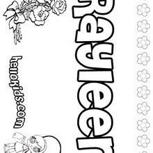Rayleen - Coloring page - NAME coloring pages - GIRLS NAME coloring pages - R names for girls coloring posters