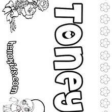 Toney - Coloring page - NAME coloring pages - GIRLS NAME coloring pages - T names for girls coloring and printing posters