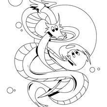Two Chinese dragons coloring page