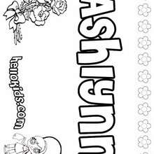 Ashlynn - Coloring page - NAME coloring pages - GIRLS NAME coloring pages - A names for girls coloring sheets
