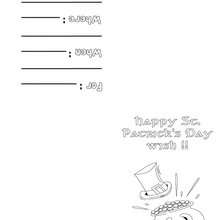Patrick's Day Greeting card coloring page