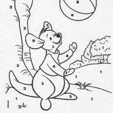 Kangaroo color by number - Coloring page - COLOR by NUMBER coloring pages - ANIMAL Color by Number coloring pages - WILD ANIMAL color by number - KANGAROO