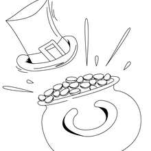 Hat and Pot of Gold coloring page