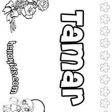 Tamar - Coloring page - NAME coloring pages - GIRLS NAME coloring pages - T names for girls coloring and printing posters