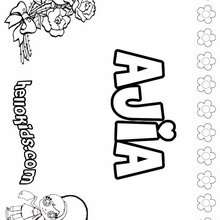 Ajia - Coloring page - NAME coloring pages - GIRLS NAME coloring pages - A names for girls coloring sheets