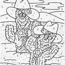 Cactus color by number - Coloring page - COLOR by NUMBER coloring pages - NATURE Color by Number coloring pages