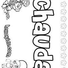 Chauda - Coloring page - NAME coloring pages - GIRLS NAME coloring pages - C names for girls coloring sheets