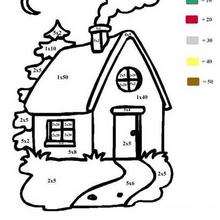 House Color by number coloring page
