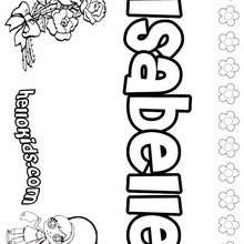 Isabelle - Coloring page - NAME coloring pages - GIRLS NAME coloring pages - I GIRLS names coloring book for free