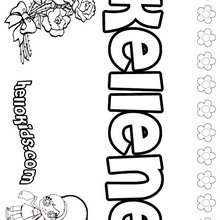 Kellene - Coloring page - NAME coloring pages - GIRLS NAME coloring pages - K names for girls coloring posters