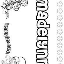 Madelynn - Coloring page - NAME coloring pages - GIRLS NAME coloring pages - M names for girls coloring posters